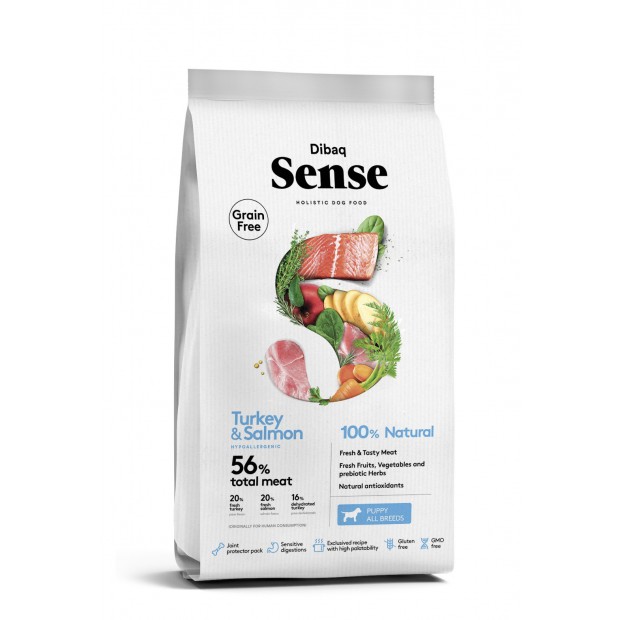 Pienso Dibaq Sense Grain Free Salmón & Pavo Cachorros
