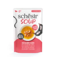 Comida húmeda Schesir Gato Sopa Salmón Salvaje Rosa y Zanahoria