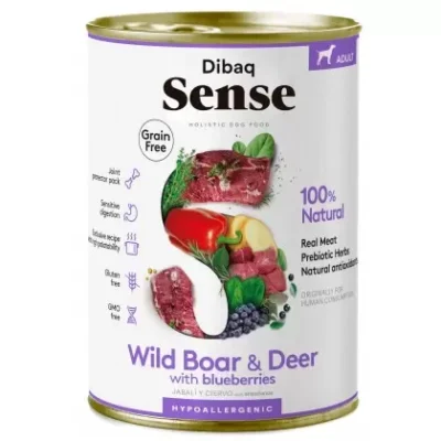 Comida húmeda Dibaq Sense Salvaje Ciervo y Jabalí