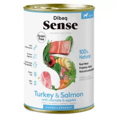 Comida húmeda Dibaq Sense Cachorros Salmón & Pavo
