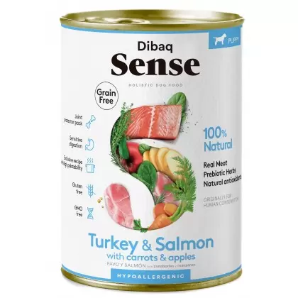 Comida húmeda Dibaq Sense Cachorros Salmón & Pavo