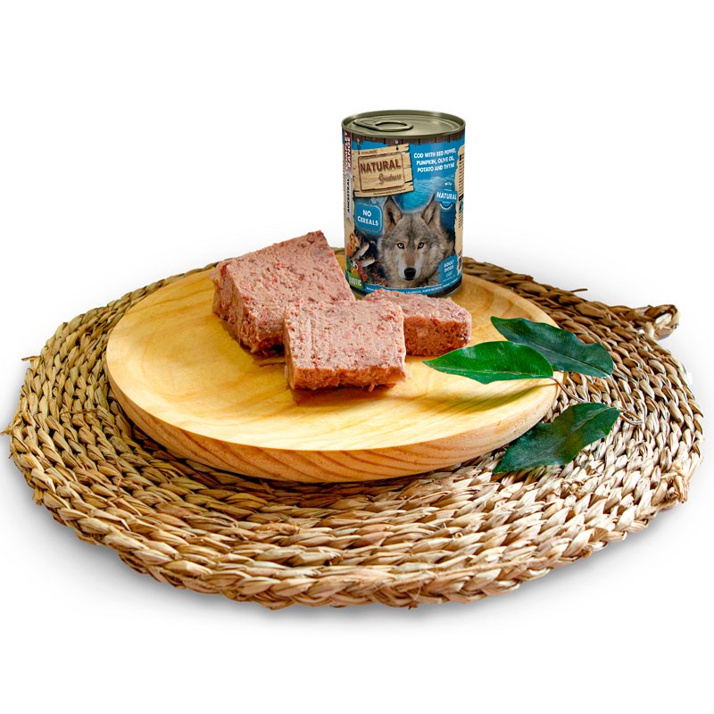 Comida húmeda Natural Greatness Perro Bacalao con Pimiento Rojo, Calabaza, Aceite de Oliva, Patata y Tomillo - Imagen 2