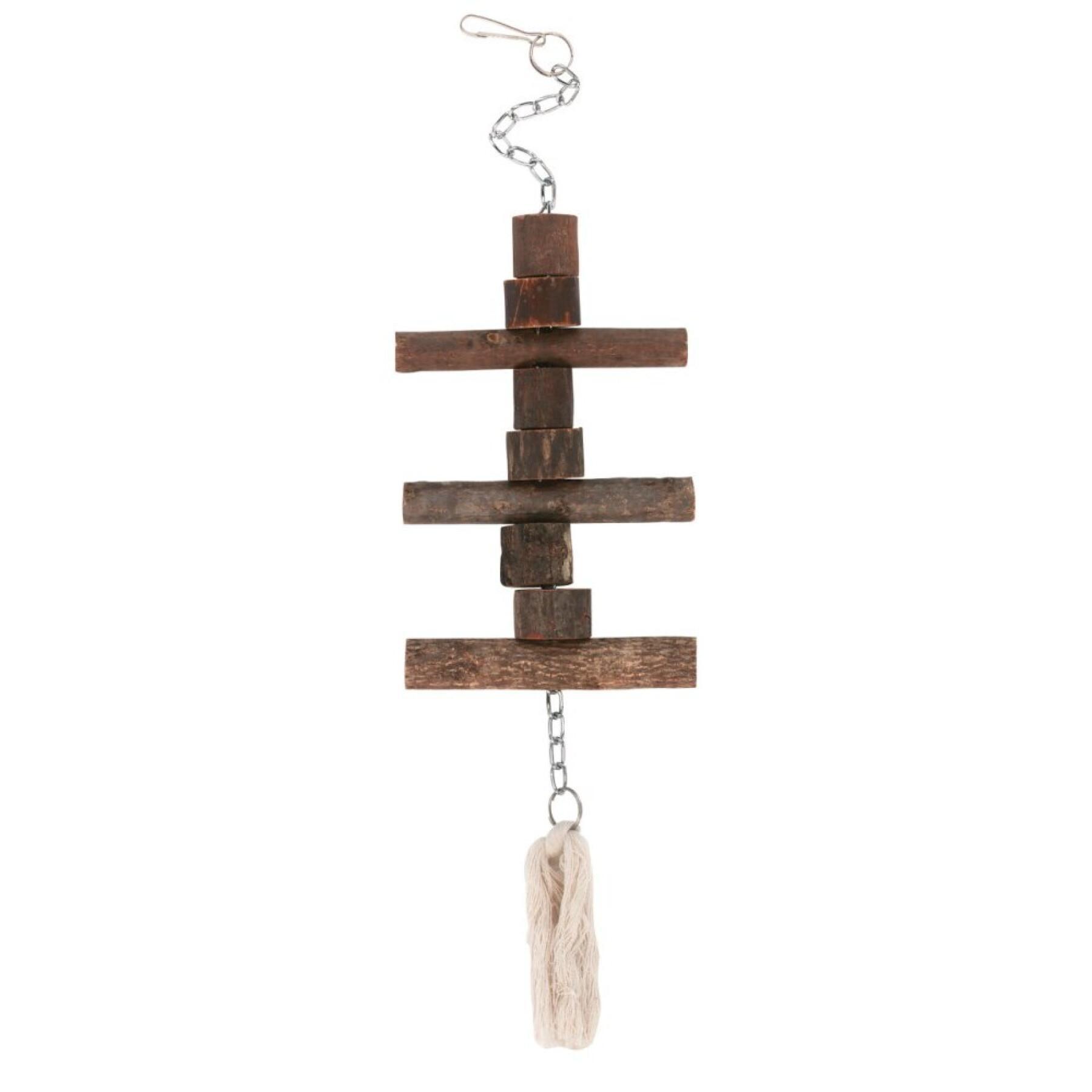 Juguete Colgante de Madera con Cadena y Mosquetón