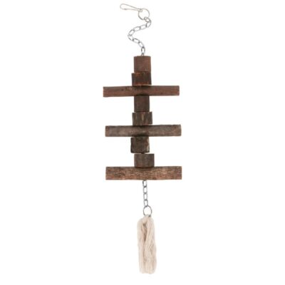 Juguete Colgante de Madera con Cadena y Mosquetón