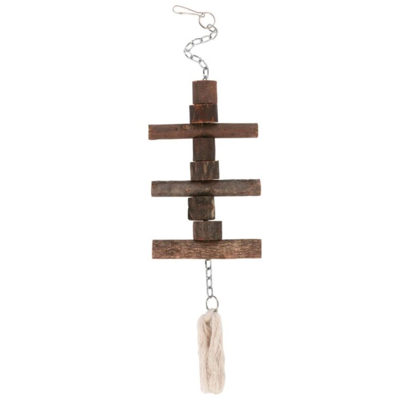 Juguete Colgante de Madera con Cadena y Mosquetón