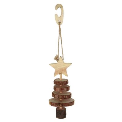 Juguete Colgante de Madera con Estrella y Ruedas