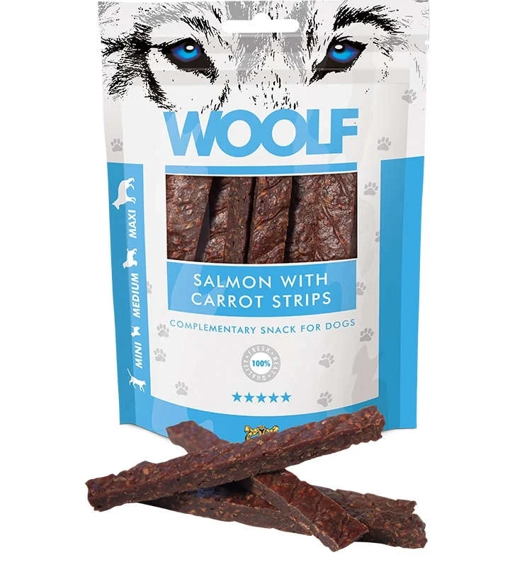 Tiras Woolf Salmón con Zanahoria
