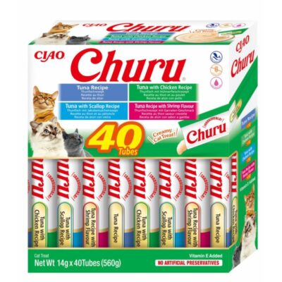 Churu Cat Pack Variedades de Atún con Marisco 40 Sticks