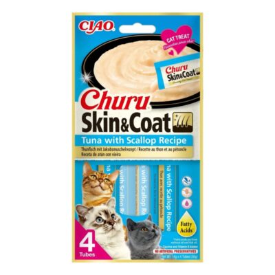 Churu Cat Skin & Coat Atún con Vieira