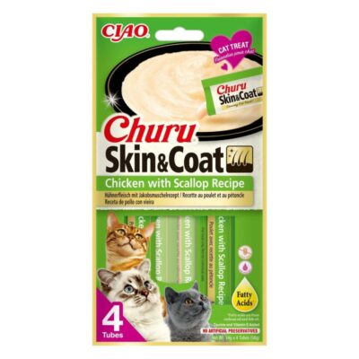 Churu Cat Skin & Coat Pollo con Vieira