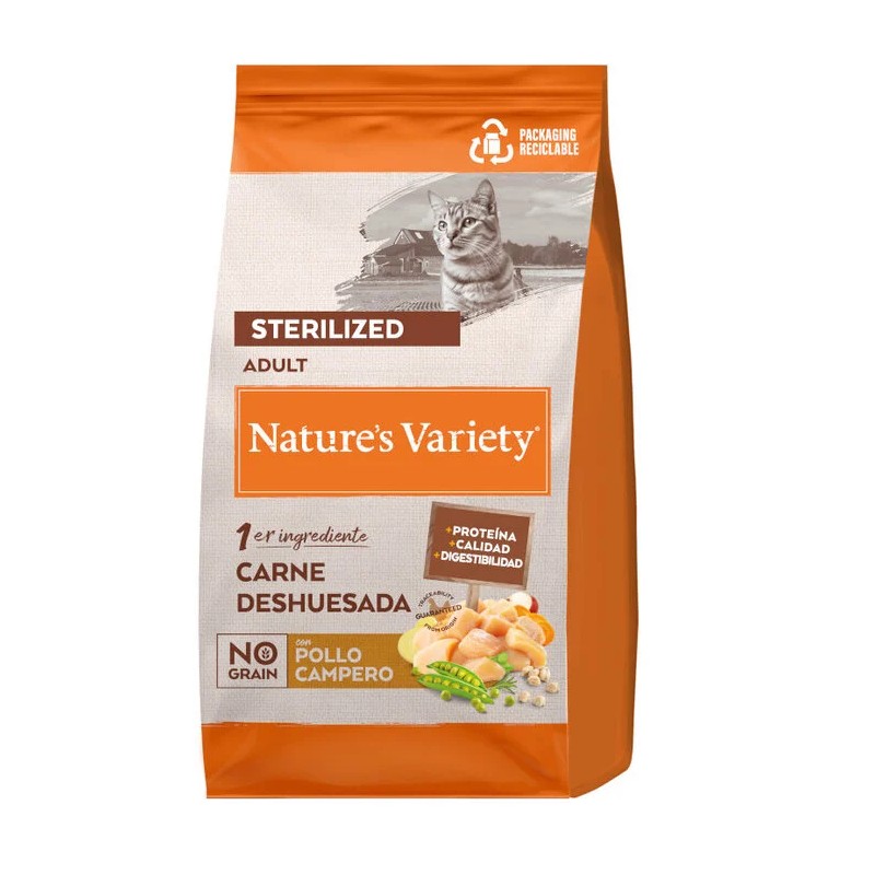 Pienso Nature's Variety Gato Adulto Esterilizado No Grain Pollo