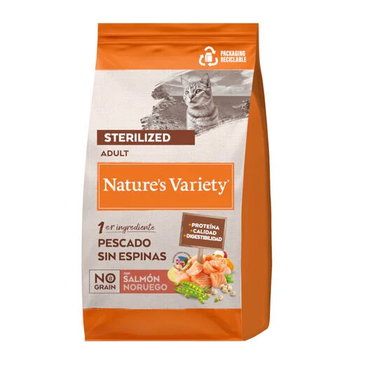 Pienso Nature's Variety Gato Adulto Esterilizado No Grain Salmón