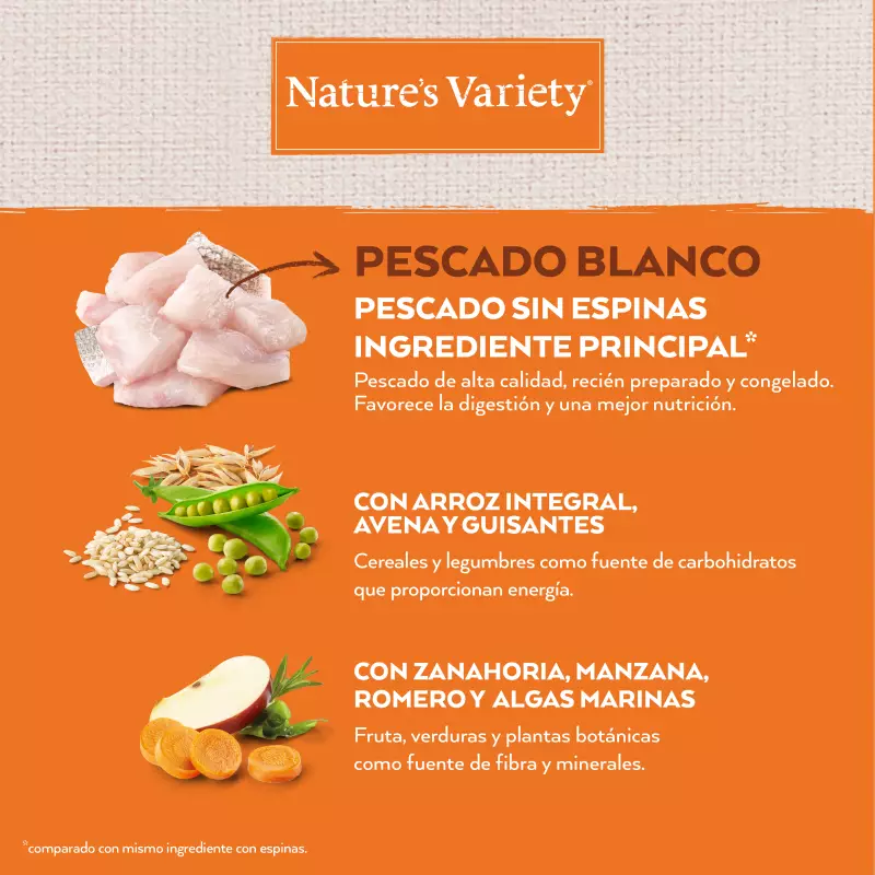 Pienso Nature's Variety Adulto Mini Healthy Grains Pescado Blanco - Imagen 3
