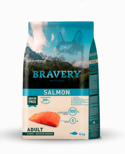 Pienso Bravery Perro Adulto Medium/Maxi Salmón