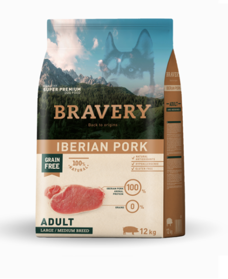 Pienso Bravery Perro Adulto Medium/Maxi Cerdo Ibérico - Imagen 2