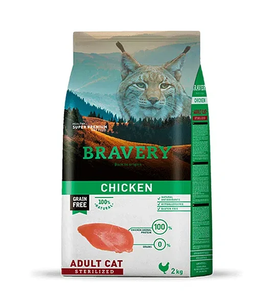 Pienso Bravery Gato Adulto Esterilizado Pollo