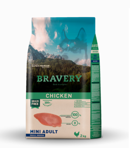Pienso Bravery Perro Adulto Mini Pollo