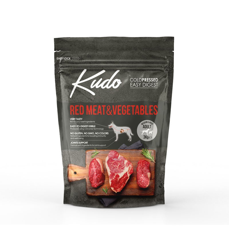 Pienso Kudo Adulto Medium/Maxi Carne Roja y Vegetales