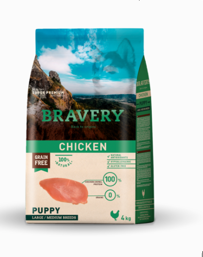 Pienso Bravery Perro Cachorro Medium/Maxi Pollo