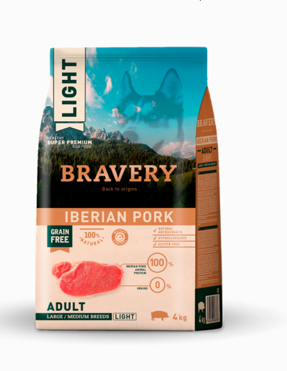 Pienso Bravery Perro Medium/Maxi Light Cerdo Ibérico