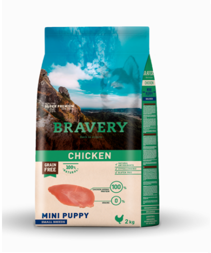 Pienso Bravery Perro Cachorro Mini Pollo