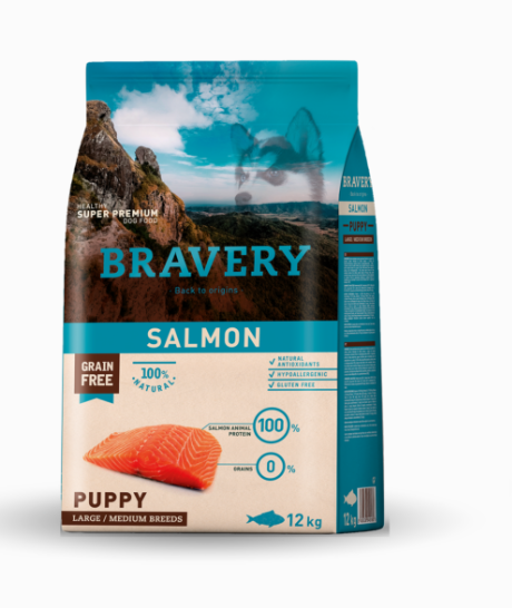 Pienso Bravery Perro Cachorro Medium/Maxi Salmón - Imagen 2
